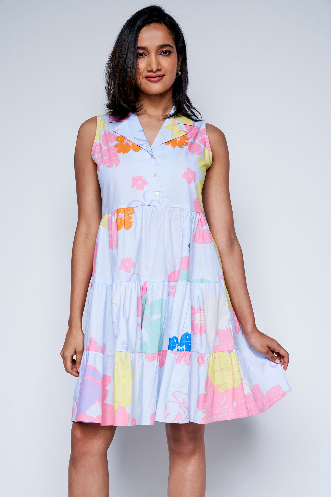 Sky Blue Candy Shop Tiered Dress, Sky Blue, image 1